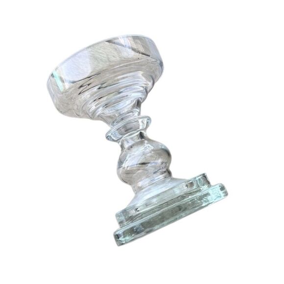 Pottery Barn Clear Glass Square Base 7” Pillar Candle Holder - Picture 2 of 9